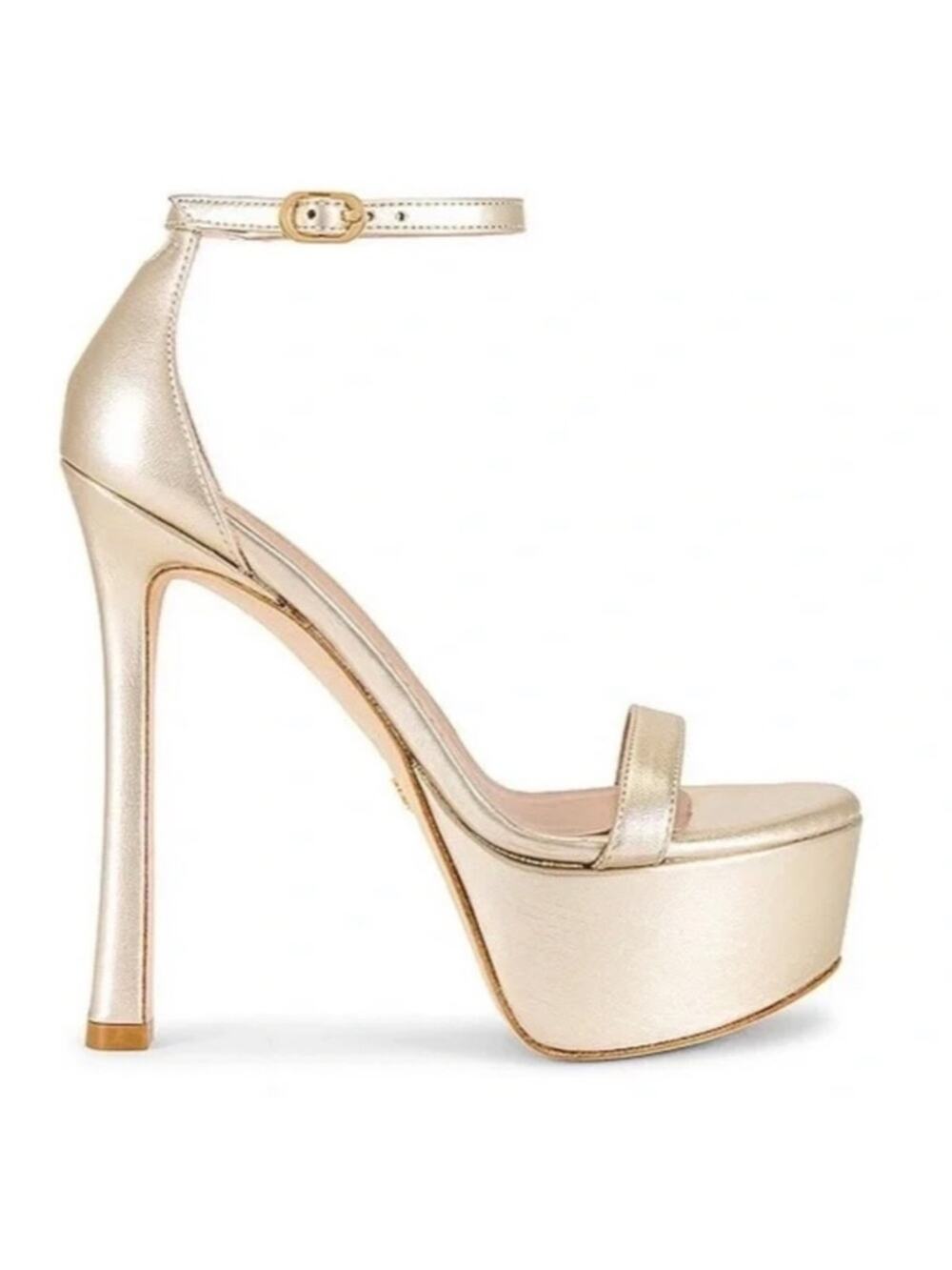 Stuart Weitzman Nudistcurve
Hollywood Ankle-Strap
Platform Sandals Size 10.5